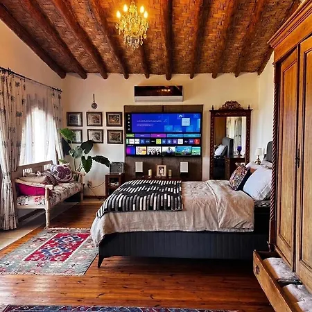 Historic Stone Villa With Private Pool, Garden & Full Sea View 别墅 凯里尼亚